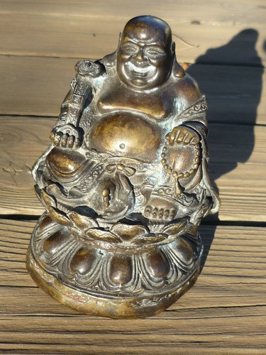 Statuette bouddha rieur bronze - rieur,