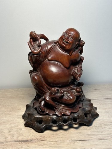 Bouddha rieur bois - en, exotique