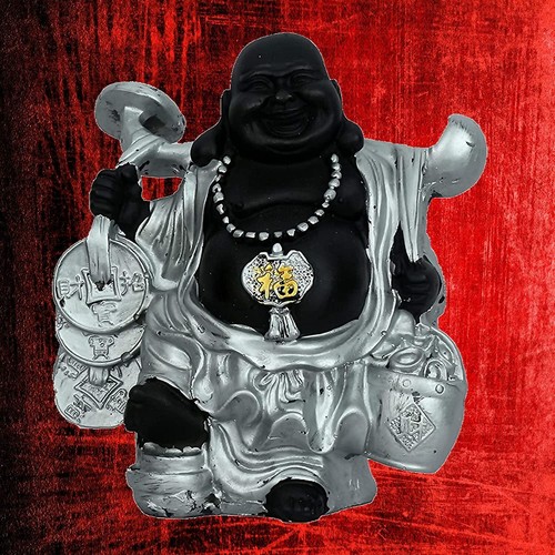Statue bouddha rieur tenant - statue,