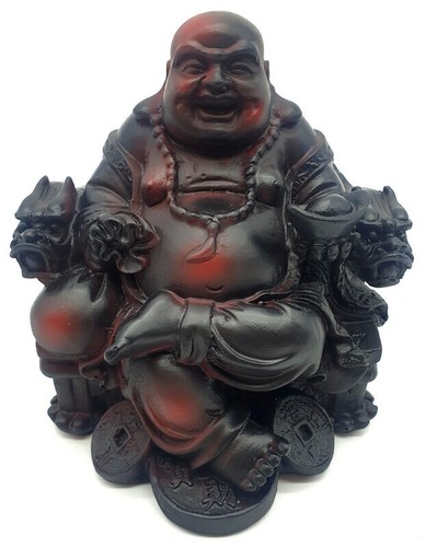 Statue résine bouddha rieur - résine,